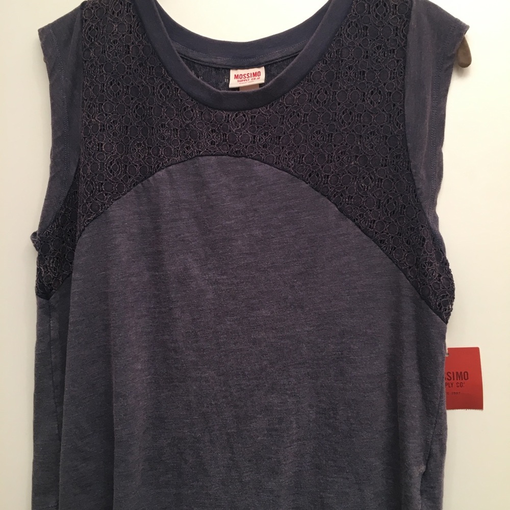 Mossimo Supply Co. Purple Tank Top Lace Embellishment Medium